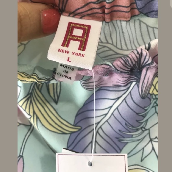 A by Amanda Elastic Off Shoulder Dress Ruffles L - Picture 6 of 8